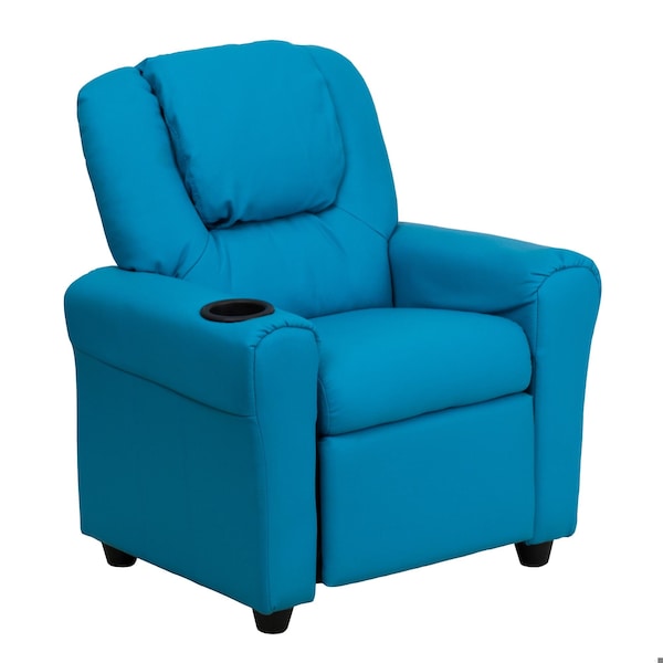 Flash Furniture Kids Recliner, 21-1/2" to 36-1/2" x 27", Upholstery Color: Turquoise DG-ULT-KID-TURQ-GG - main